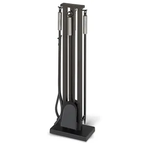 5 Piece Contemporary Brushed Steel Fireplace Tool Set