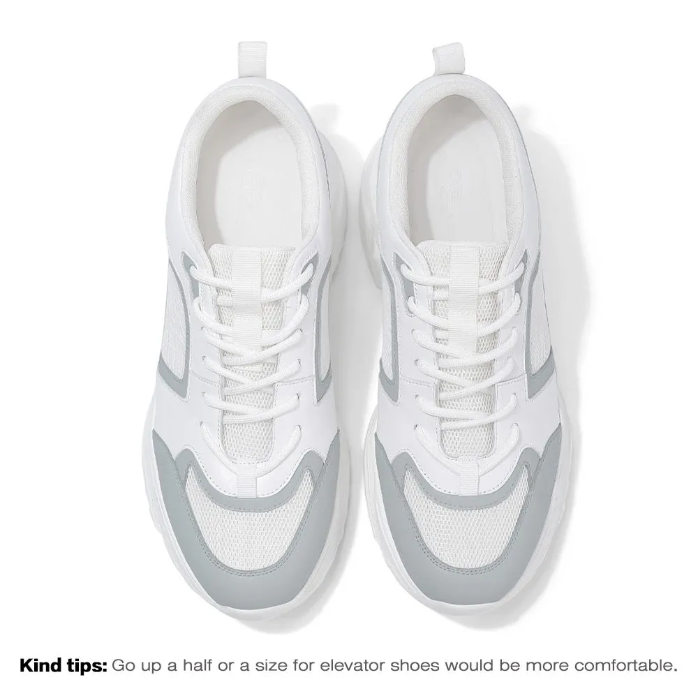 8 CM/3.15 Inches CMR CHAMARIPA Custom Elevator Sneakers - Men's White Casual Shoes