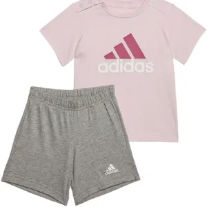 Adidas Infants Essentials T Shirt and Shorts Set Clear Pink Preloved Fuchsia