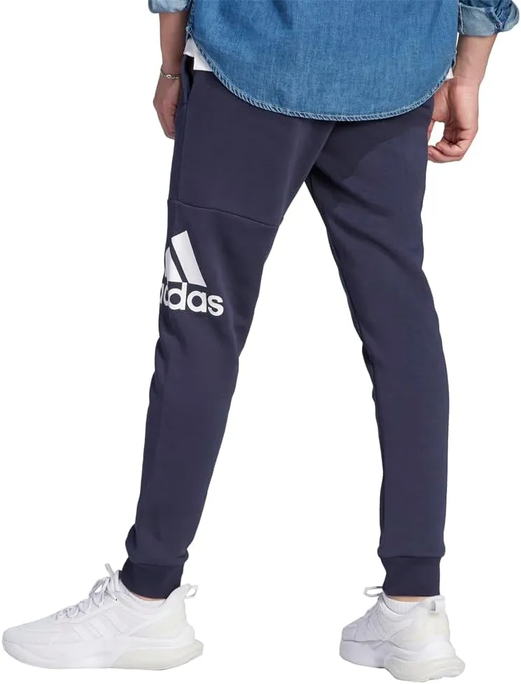 adidas Mens Essentials Fleece Tapered Cuff Logo Joggers Training Casual - Blue