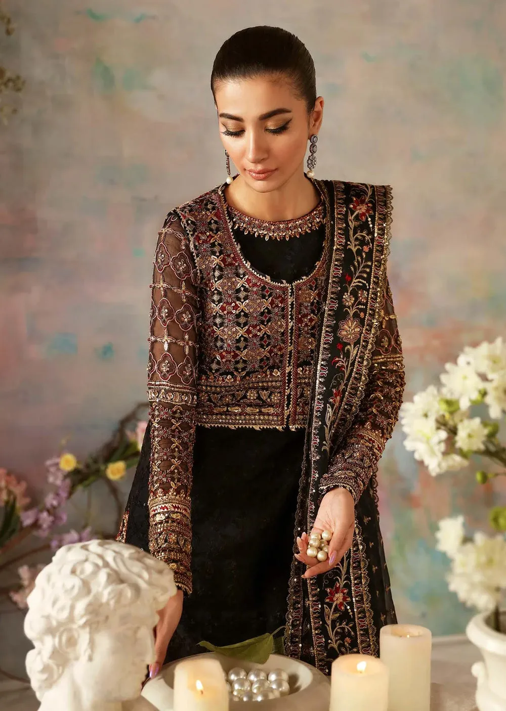 AKB-1547 - Ebene - Unstitched - Aleia Luxury Formals by Akbar Aslam 2024