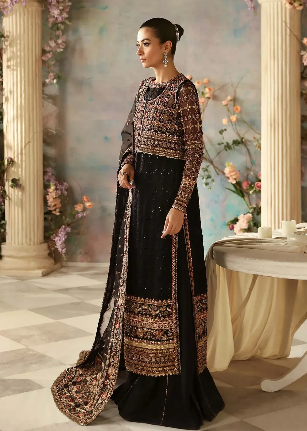 AKB-1547 - Ebene - Unstitched - Aleia Luxury Formals by Akbar Aslam 2024
