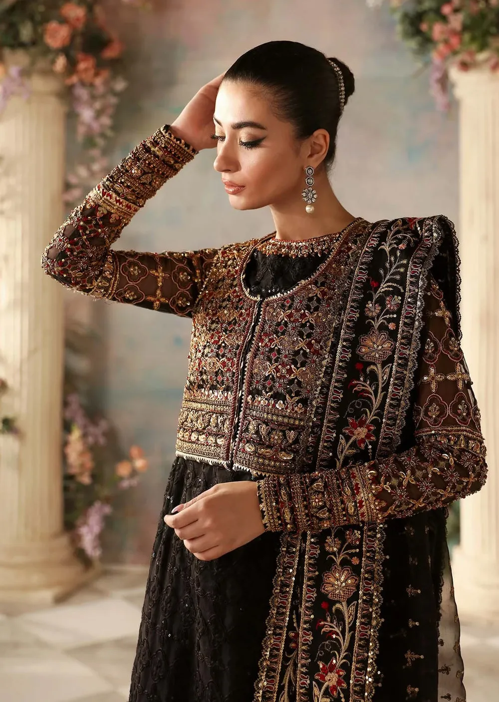 AKB-1547 - Ebene - Unstitched - Aleia Luxury Formals by Akbar Aslam 2024