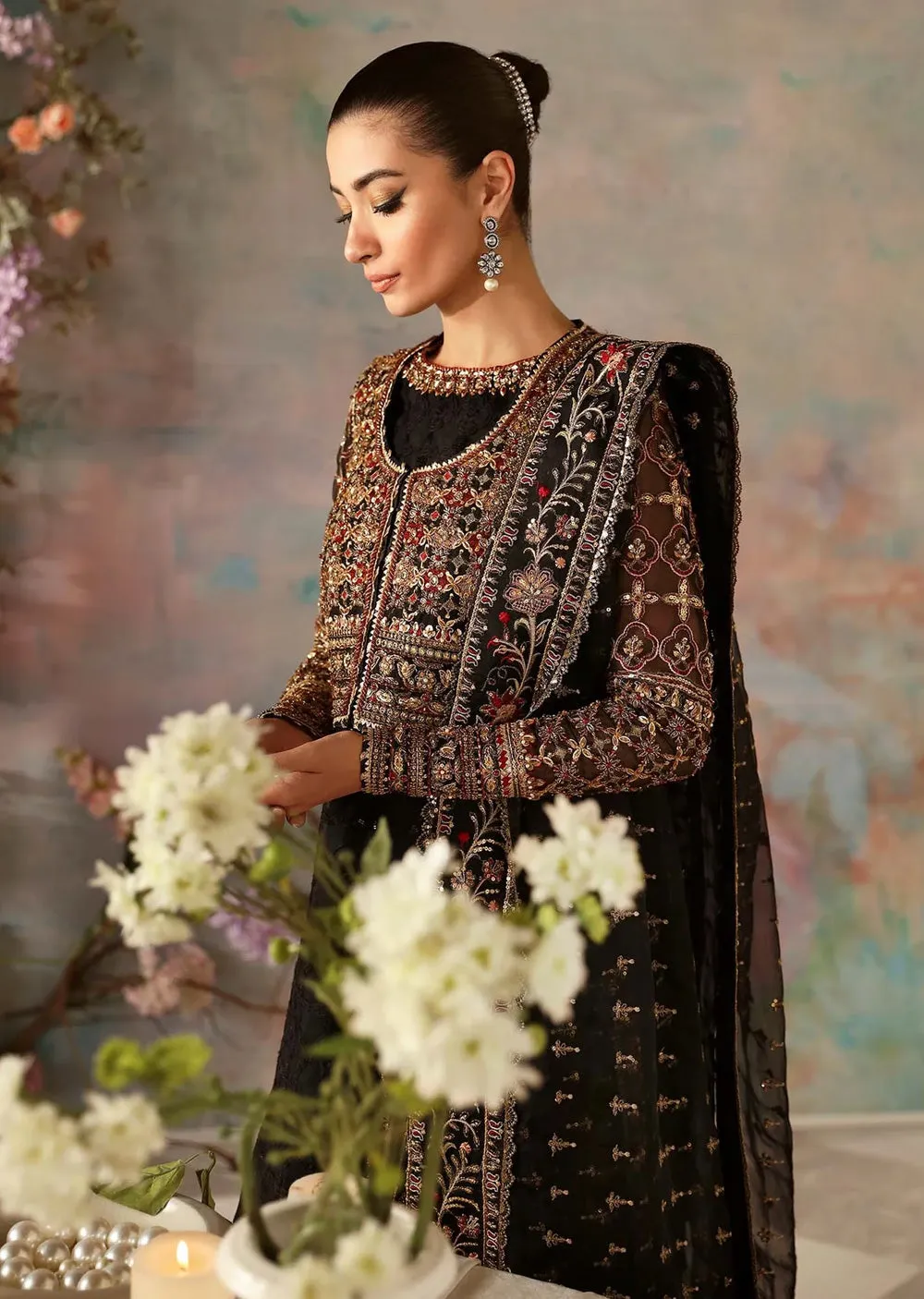 AKB-1547 - Ebene - Unstitched - Aleia Luxury Formals by Akbar Aslam 2024