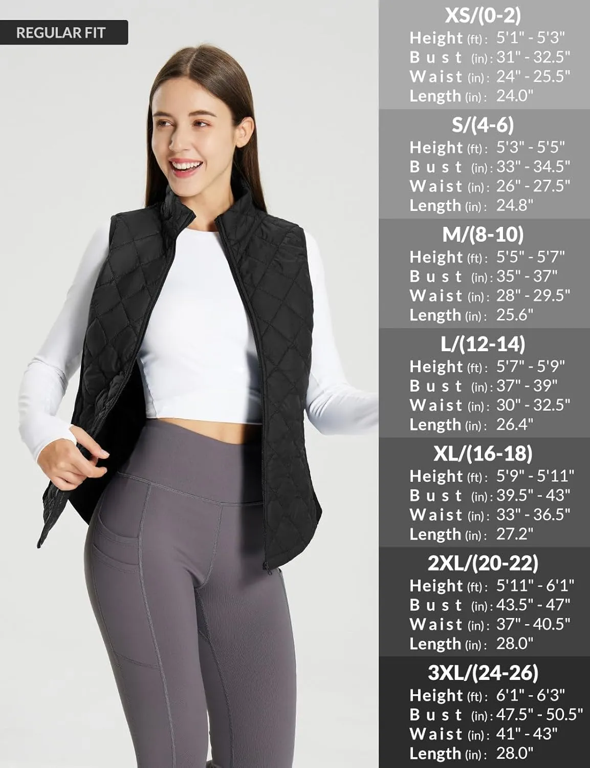 baleaf Women's Puffer Vest Lightweight Winter Warm Stand Collar Quilted Vests Water Resistant Zip Pockets