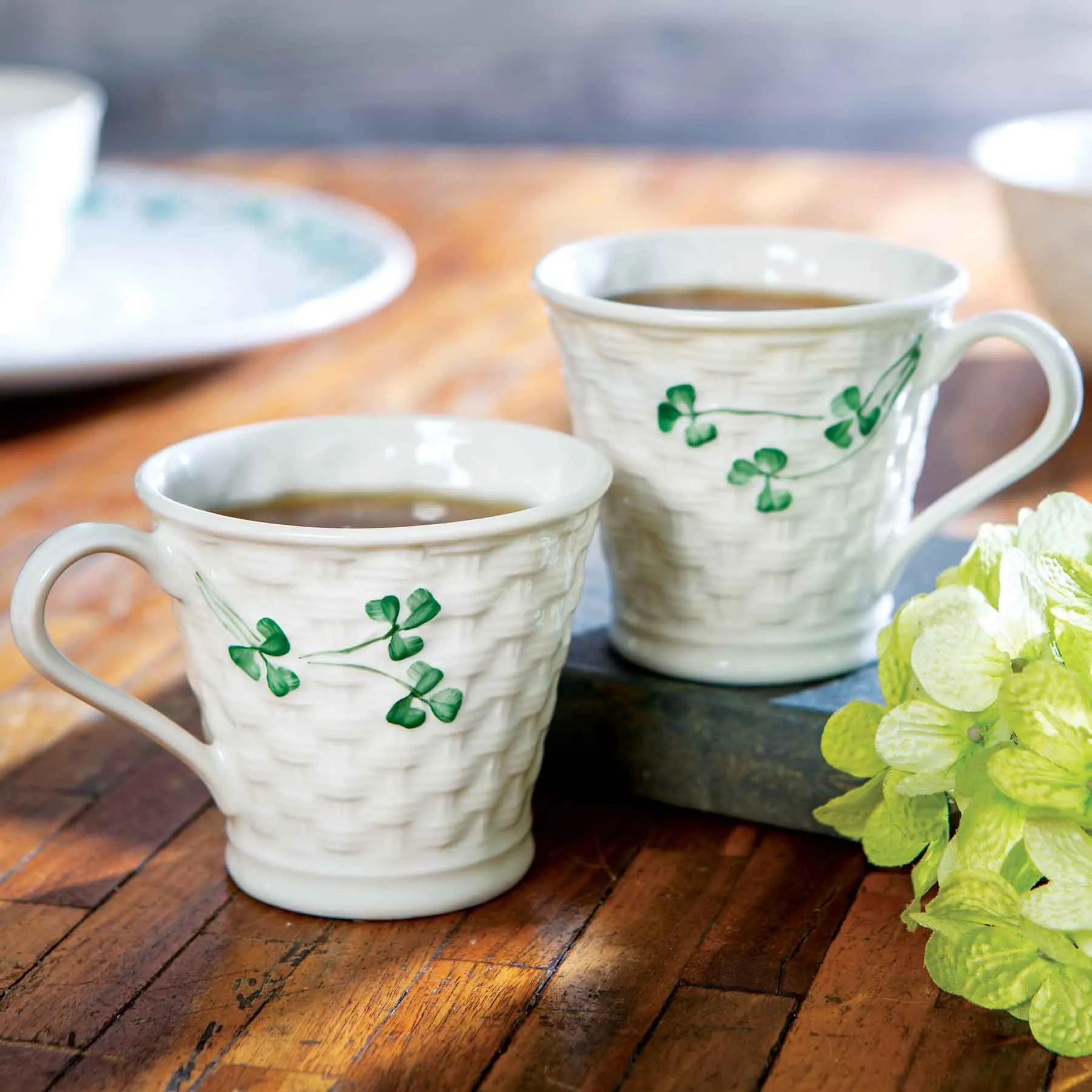 Belleek Shamrock Mugs