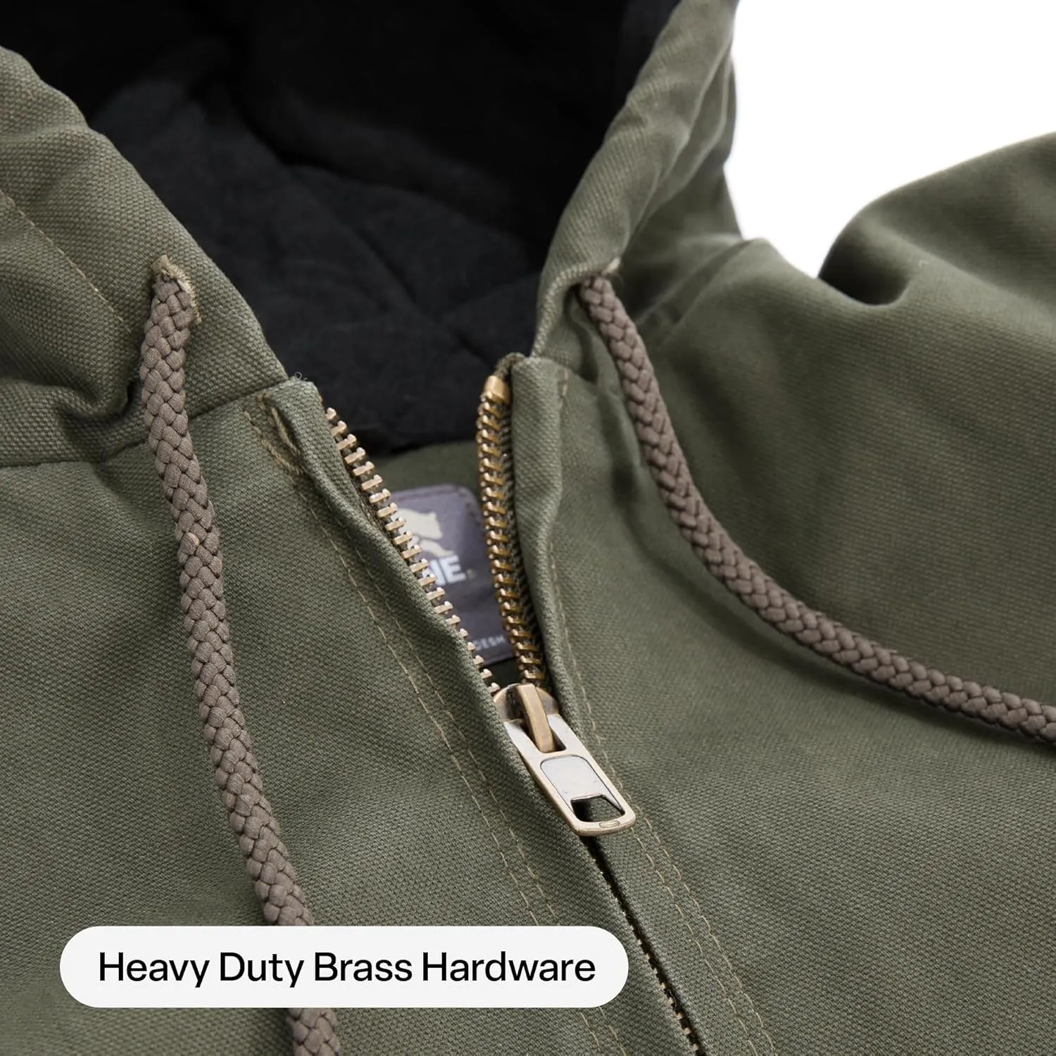 Berne Men's Heartland Washed Duck Hooded Work Jacket