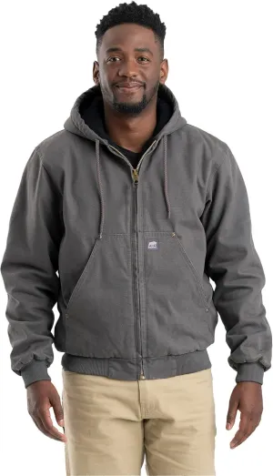 Berne Men's Heartland Washed Duck Hooded Work Jacket