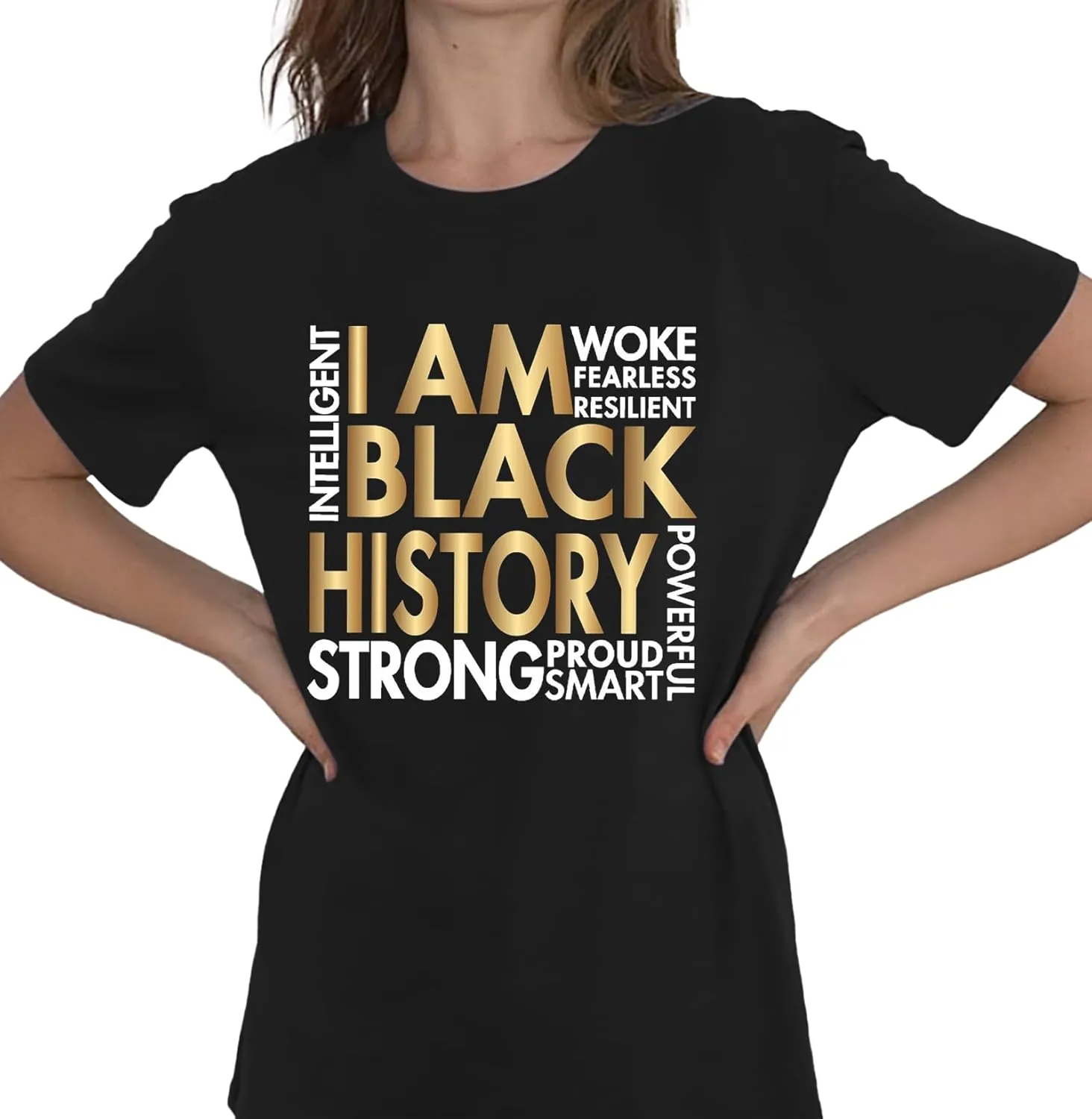 Black History Shirt Women I Am Black History African American Month T-Shirt Juneteenth Tee Tops