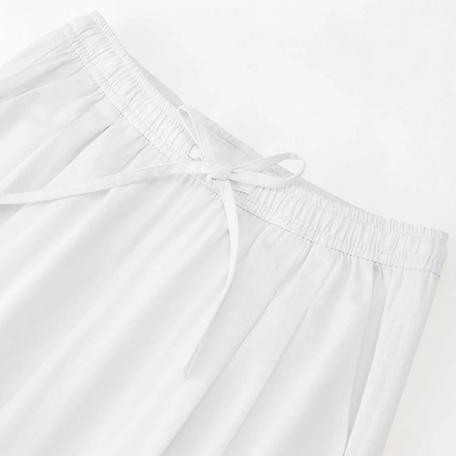 Cargo Pants Women Summer Casual Wide Leg Drawstring Stretch Waisted Baggy Solid Color Outdoor Hiking Casual Trousers