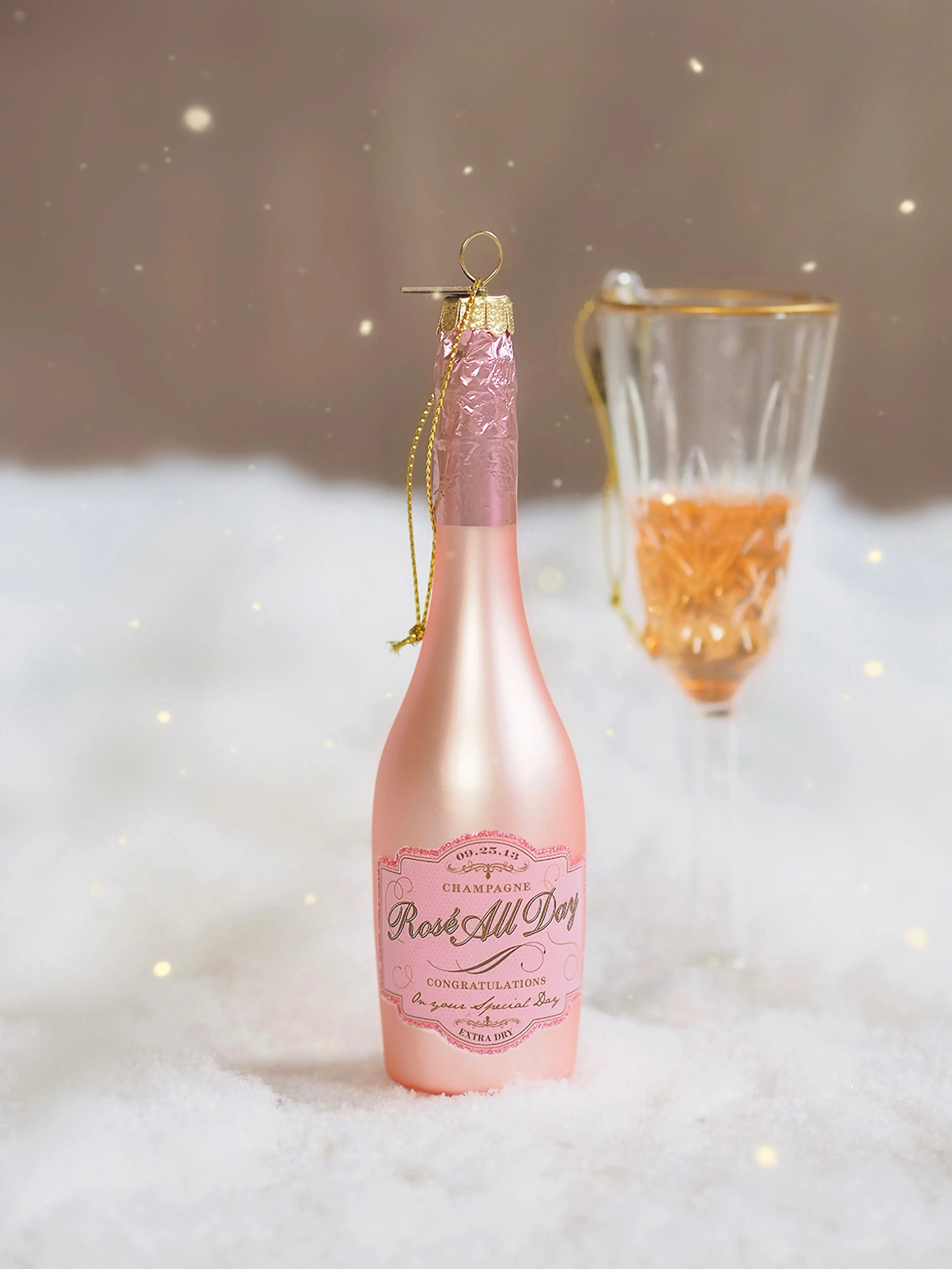 Congratulations Pink Champagne Ornament