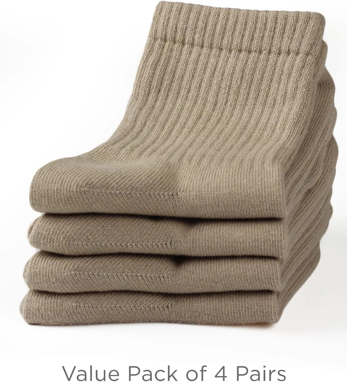 COTTON DAY Unisex School Kids Boys Girls Soft Cotton Black White Gray Navy Khaki Athletic Socks with Retro Stripes