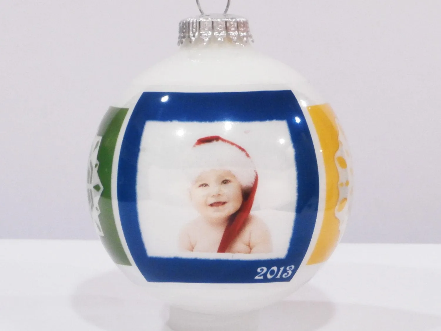 Custom Photo Snowflake Christmas Ornament  -  Contemporary Design Modern and Cute