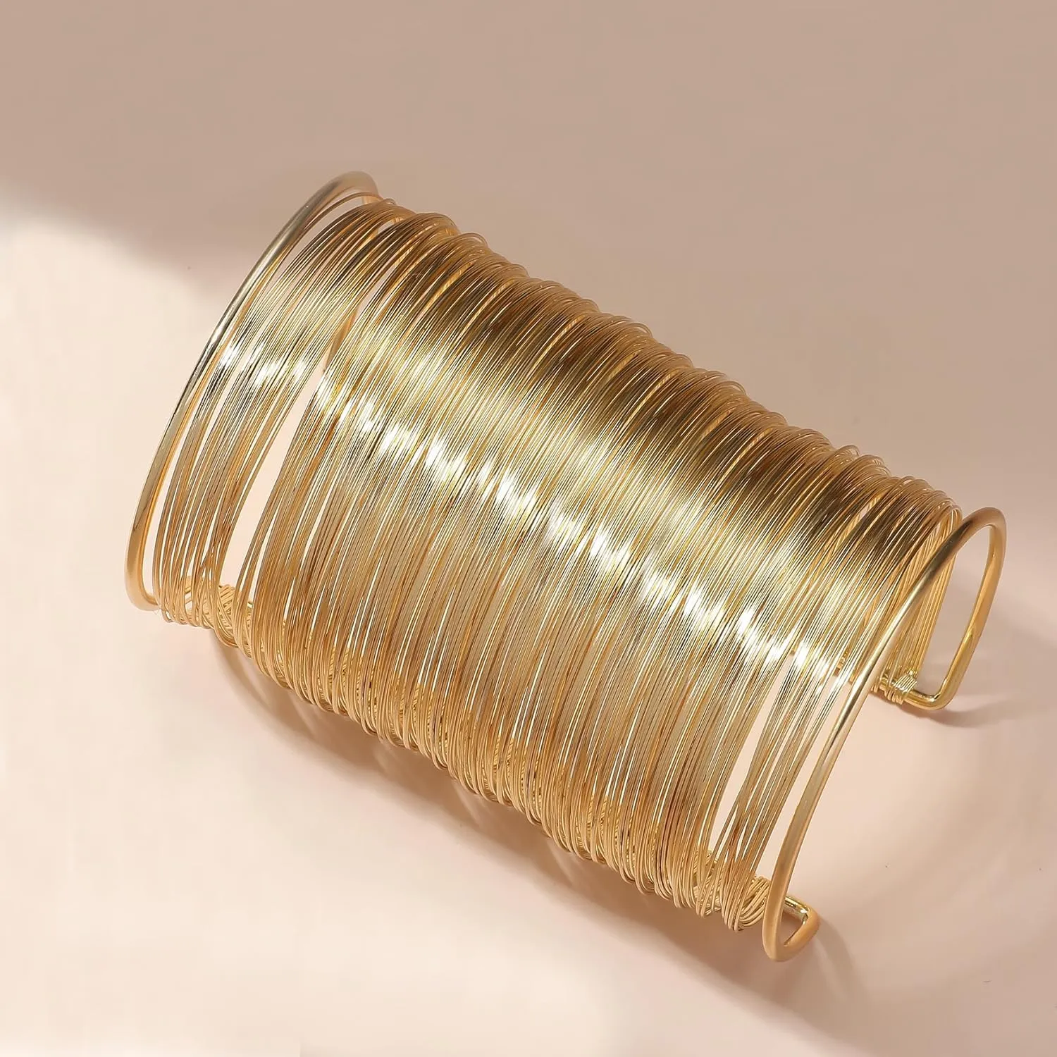EIELO 2 Pcs Gold Cuff Bangle Bracelet for Women Open Wrist Cuff Wrap Bracelet