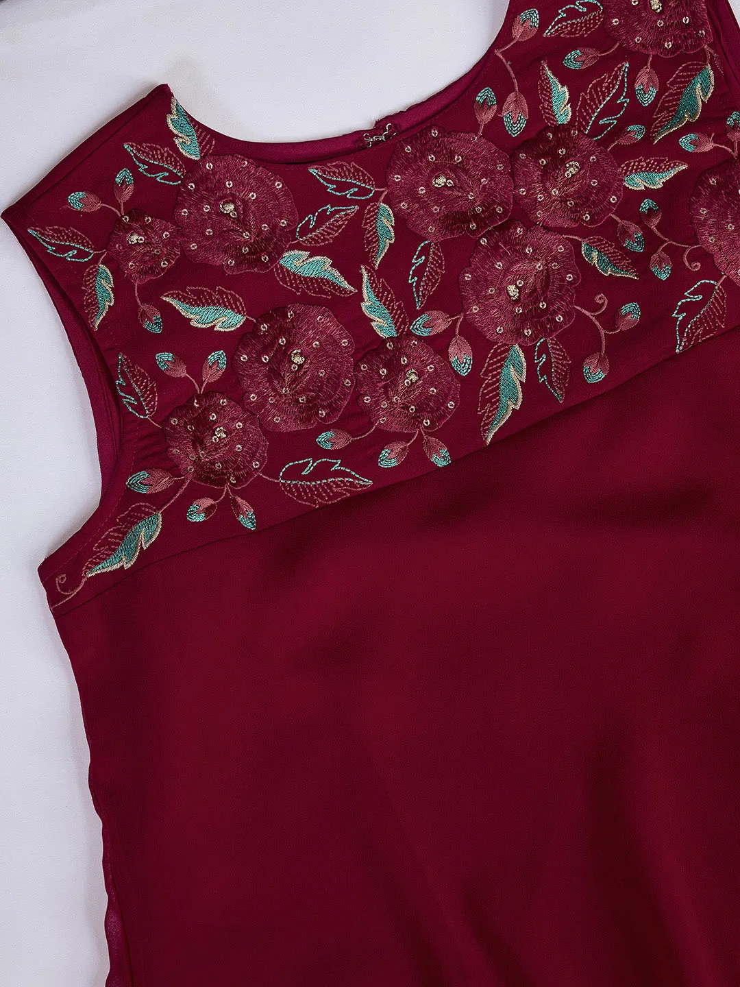 Embroidered A-Line Kurta With Palazzo