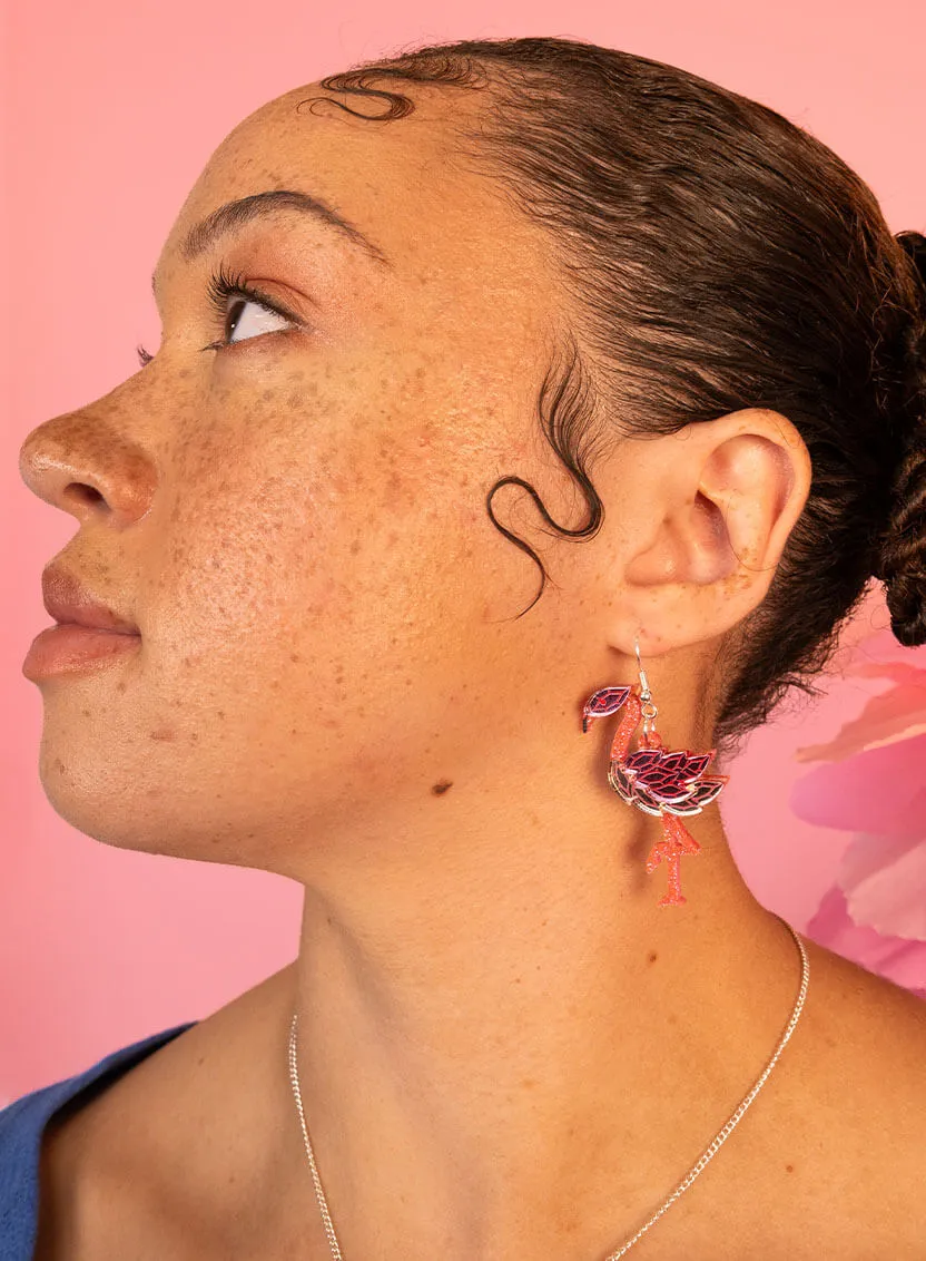 Flamingo Earrings - Hot Pink