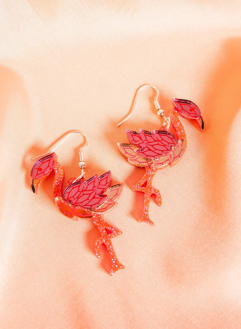Flamingo Earrings - Hot Pink