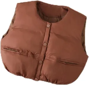 Girls Boys Vests Outerwear Puffer Vest Soft Lined Insulation Waistcoat Convenient Folding Storage