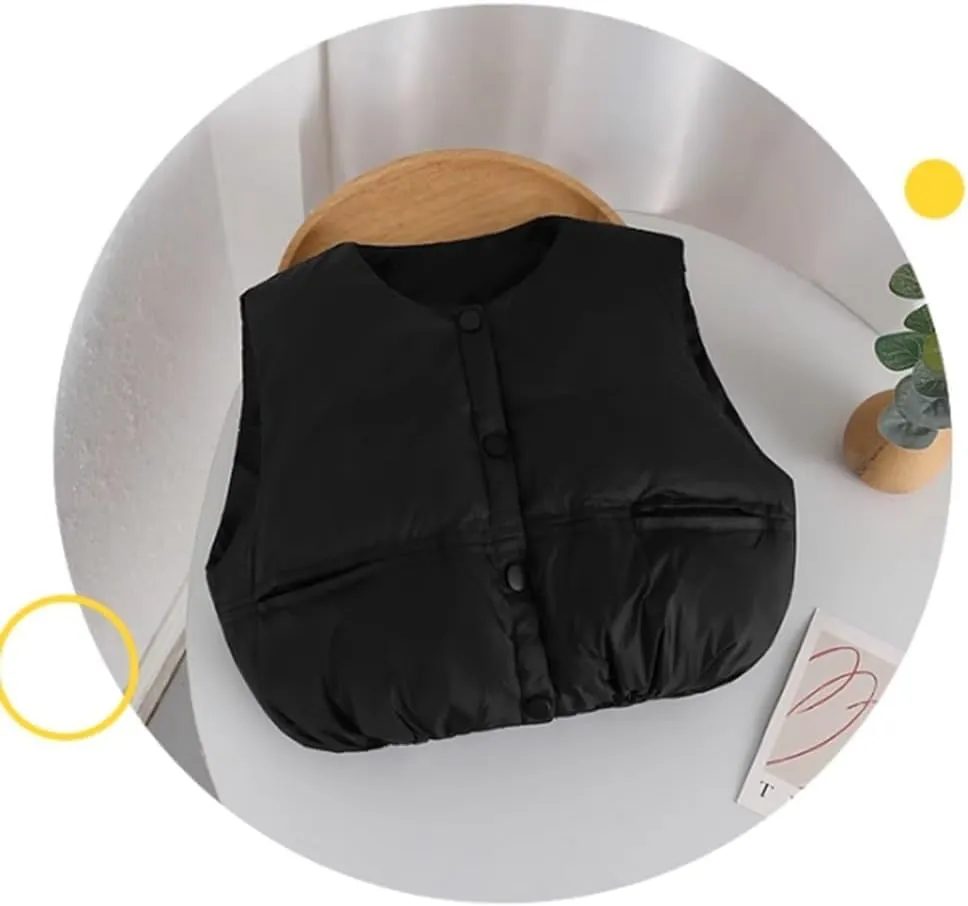 Girls Boys Vests Outerwear Puffer Vest Soft Lined Insulation Waistcoat Convenient Folding Storage
