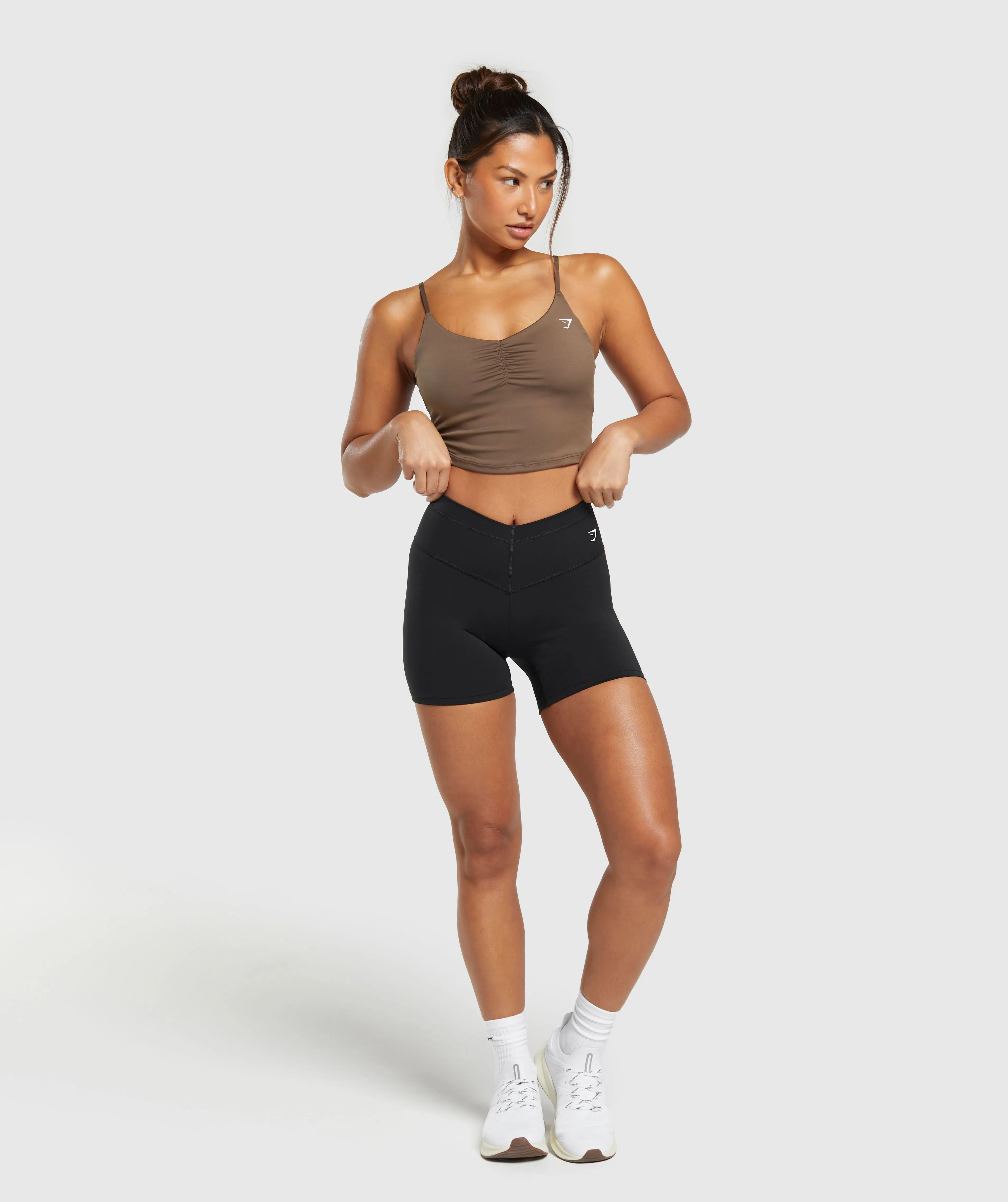 Gymshark Everyday Strappy Crop Cami Tank - Soft Brown
