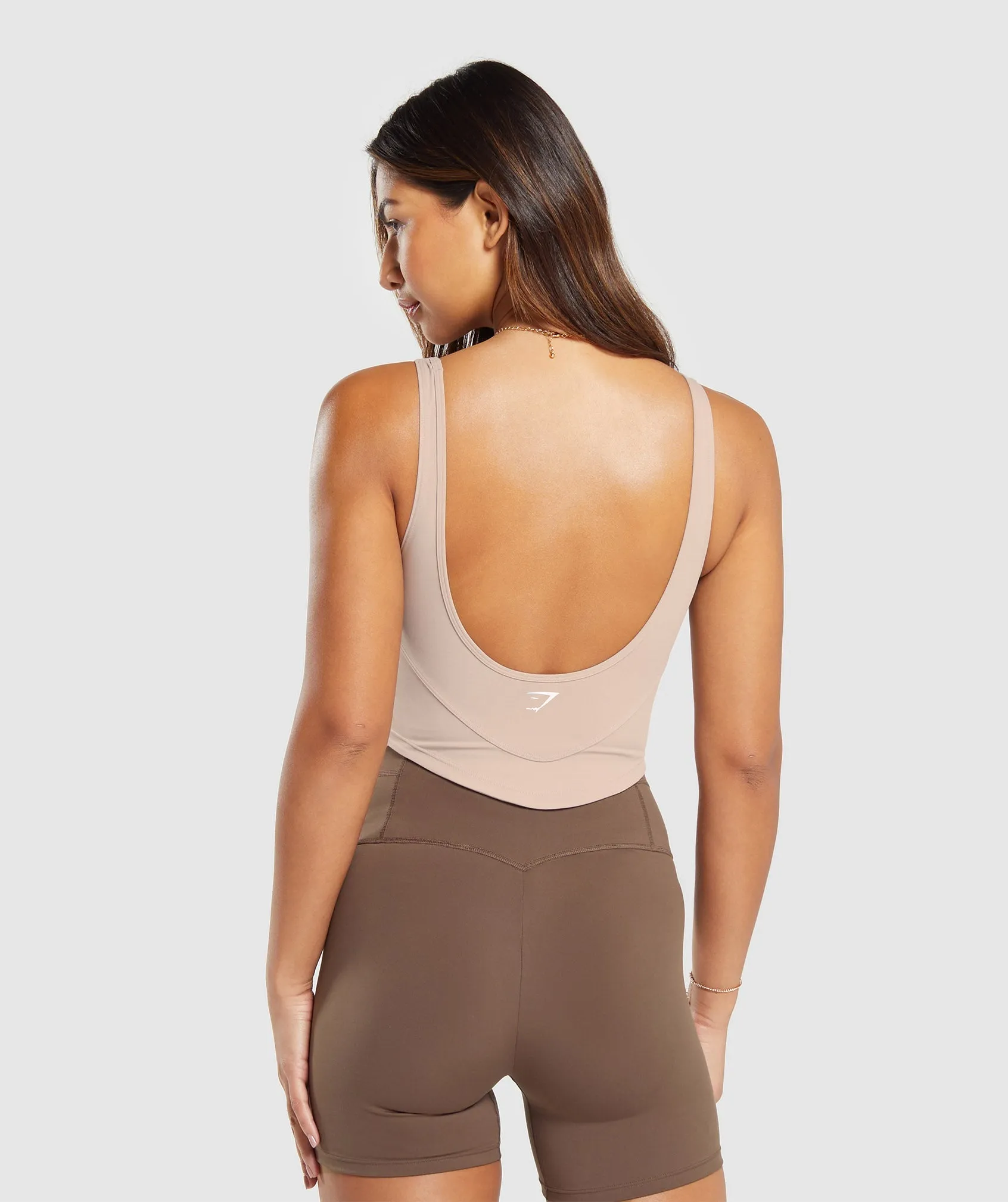 Gymshark Scoop Back Crop Tank - Stone Pink