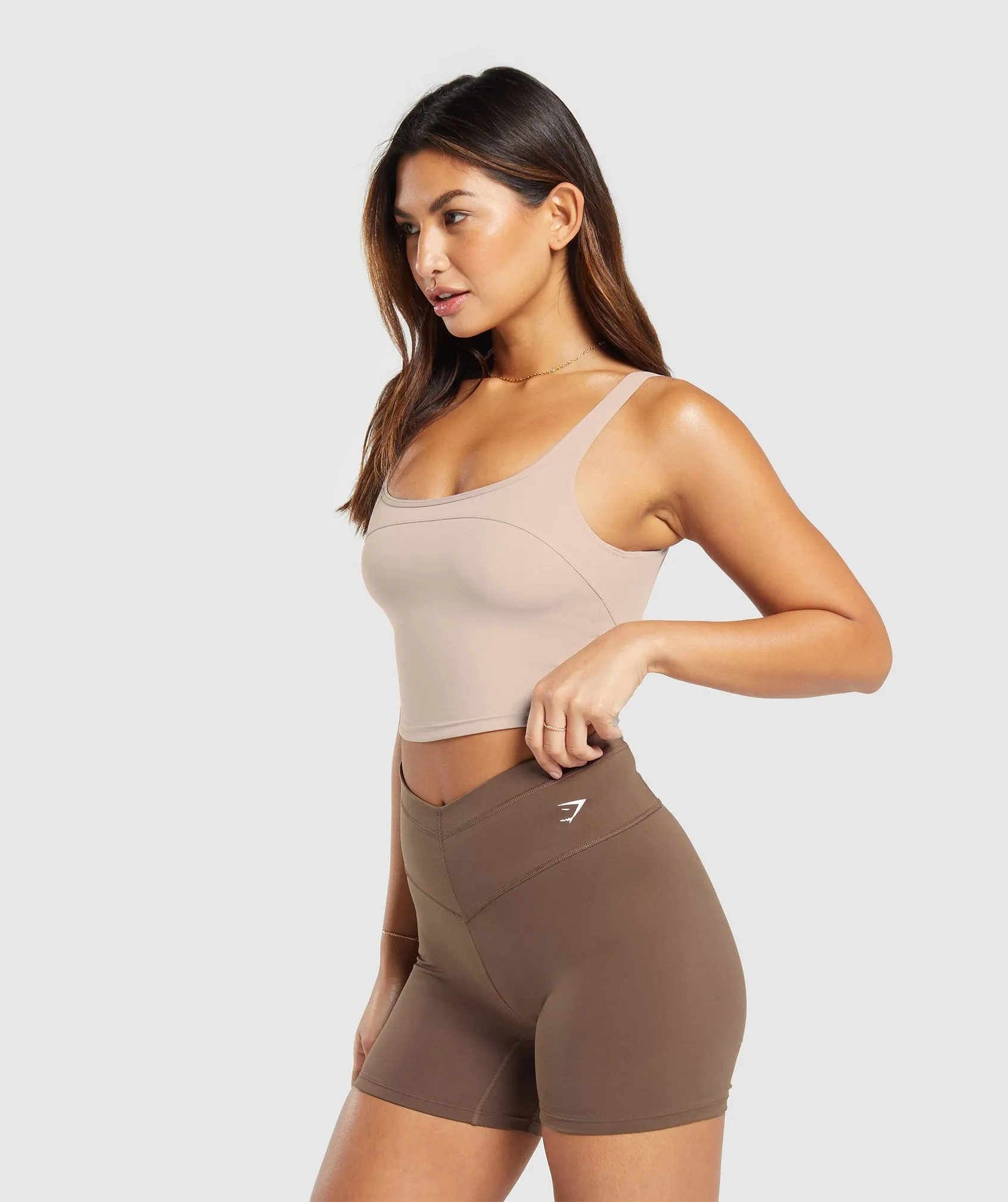 Gymshark Scoop Back Crop Tank - Stone Pink