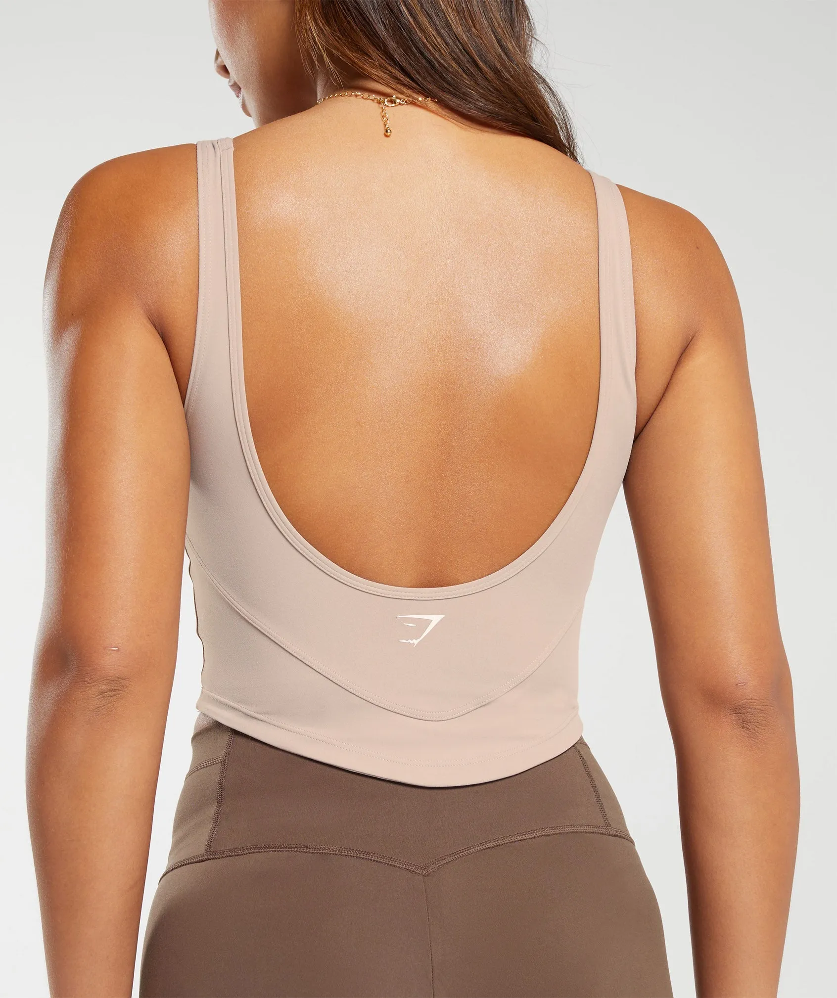 Gymshark Scoop Back Crop Tank - Stone Pink
