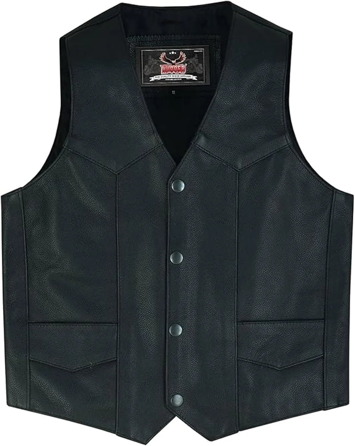 Hugger Kids Leather Vest Fashion Button Sleeveless Toddler's Tops Cute V Neck Jacket Waistcoat with Multiple Pockets