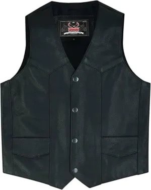 Hugger Kids Leather Vest Fashion Button Sleeveless Toddler's Tops Cute V Neck Jacket Waistcoat with Multiple Pockets