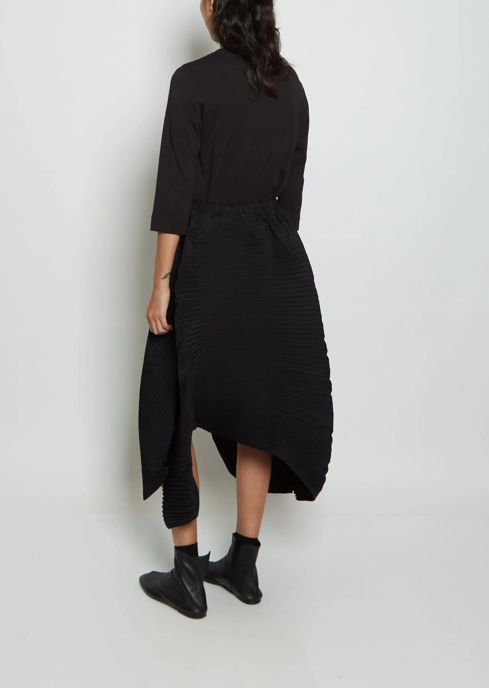 Leaf Pleats Polyester Skirt