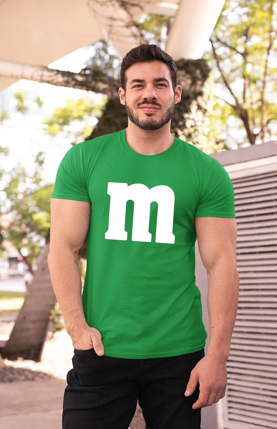 Letter M Halloween Costumes T-Shirt | Funny Cool Graphic Tee Idea | for Men
