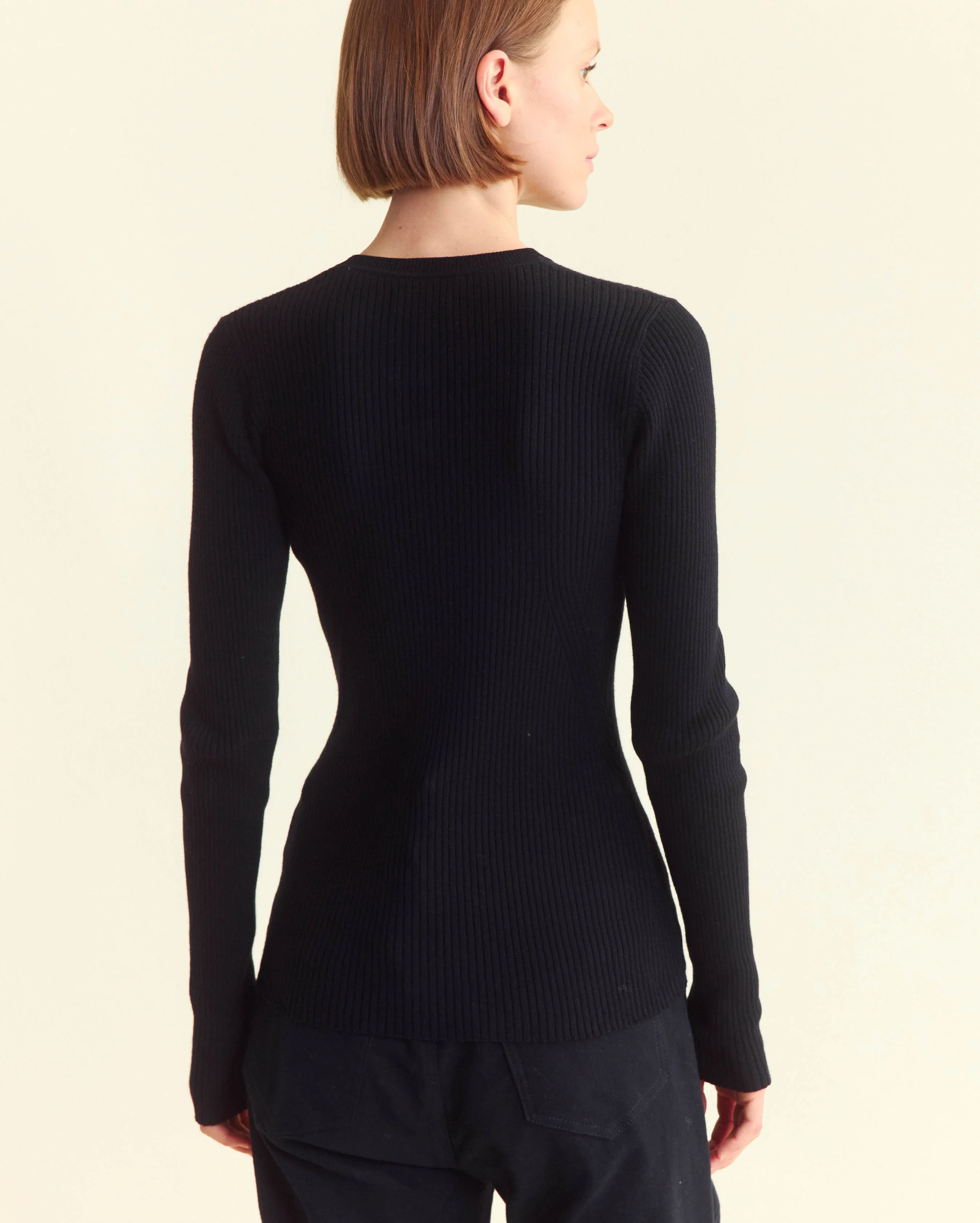 Long Sleeve Rib Crew