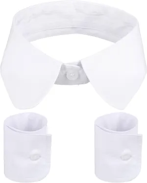 Lusofie White Collar and Cuffs Detachable Shirt Collar for Women