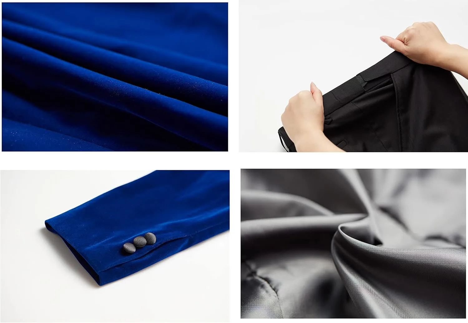 MAGE MALE Men's 2 Piece Velvet Suit Peak Lapel One Button Slim Fit Tuxedo Blazer Party Dinner Jacket & Pants
