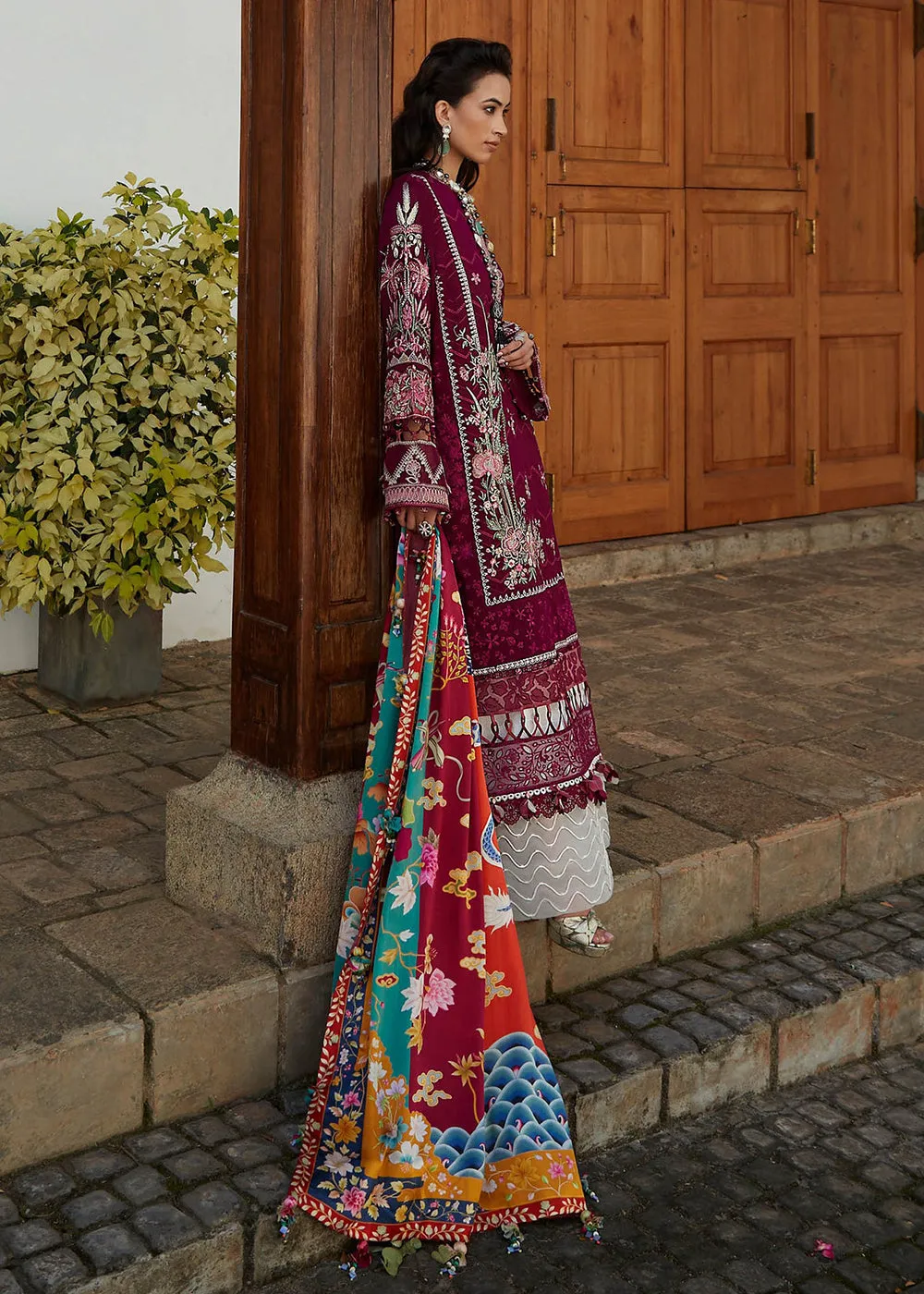 Magenta Lawn Suit - Elan - Luxury Lawn '23 - ERINA-EL23-04B