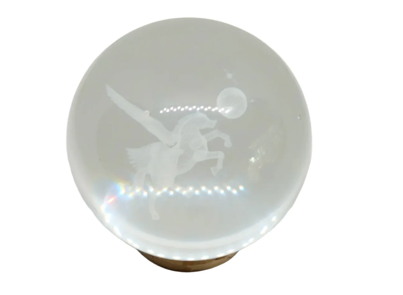 3D Printed Pegasus in Medium-Size Glass Globe - Decorative Ornament