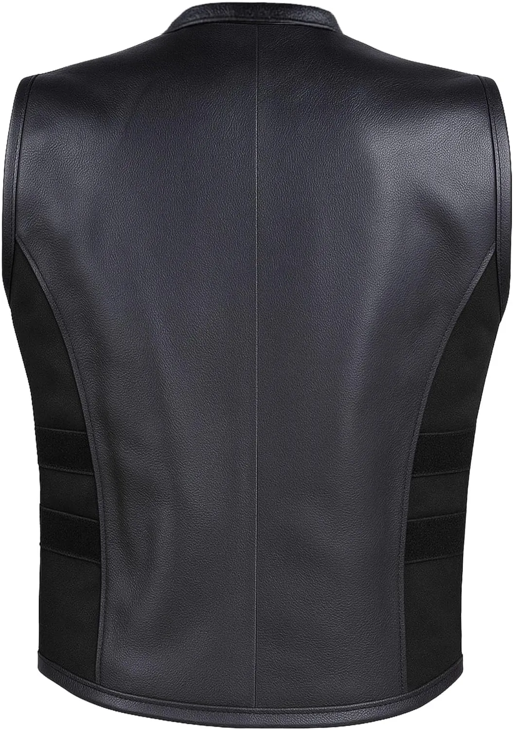 Men's Armor Biker Motorcycle Vest Swat Style | Premium Black Cowhide Leather | Adjustable Waist & Concealed Carry Pockets