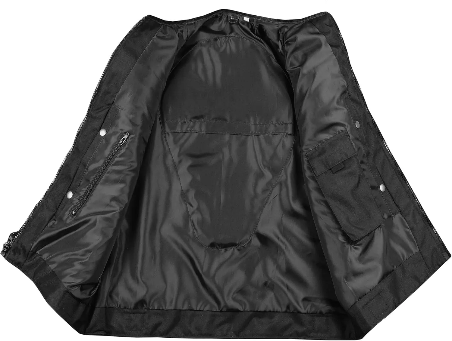 Men's Armor Biker Motorcycle Vest Swat Style | Premium Black Cowhide Leather | Adjustable Waist & Concealed Carry Pockets