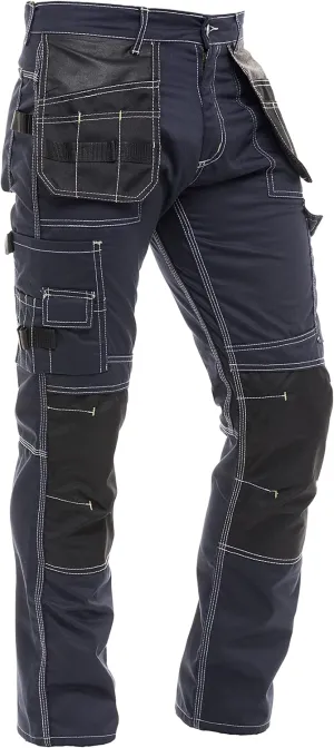 Men's Construction Pants with Cordura Knees Reinforced Carpenter Work Pants Tactical Workwear Cargo Safety Trousers