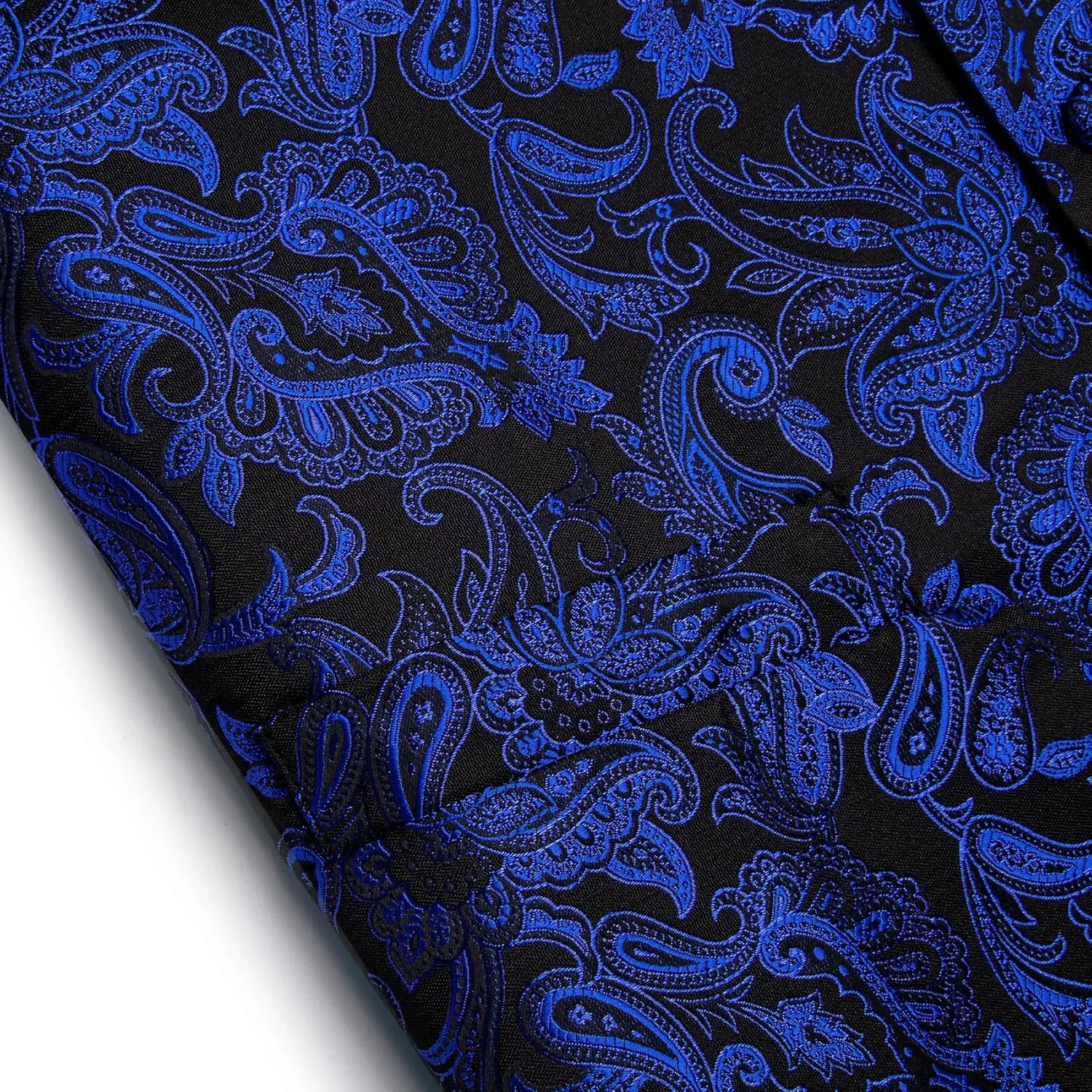 Mens Victorian Vest Tie Set Silk Paisley Suit Vests Formal Waistcoat Gothic Steampunk Vest with Notched Lapels