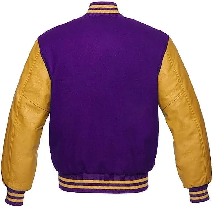 Mount Helicon Mens Green Genuine Wool blend and Leather Sleeves Light Weight Varsity Jacket Letterman Rib Knitting Bomber
