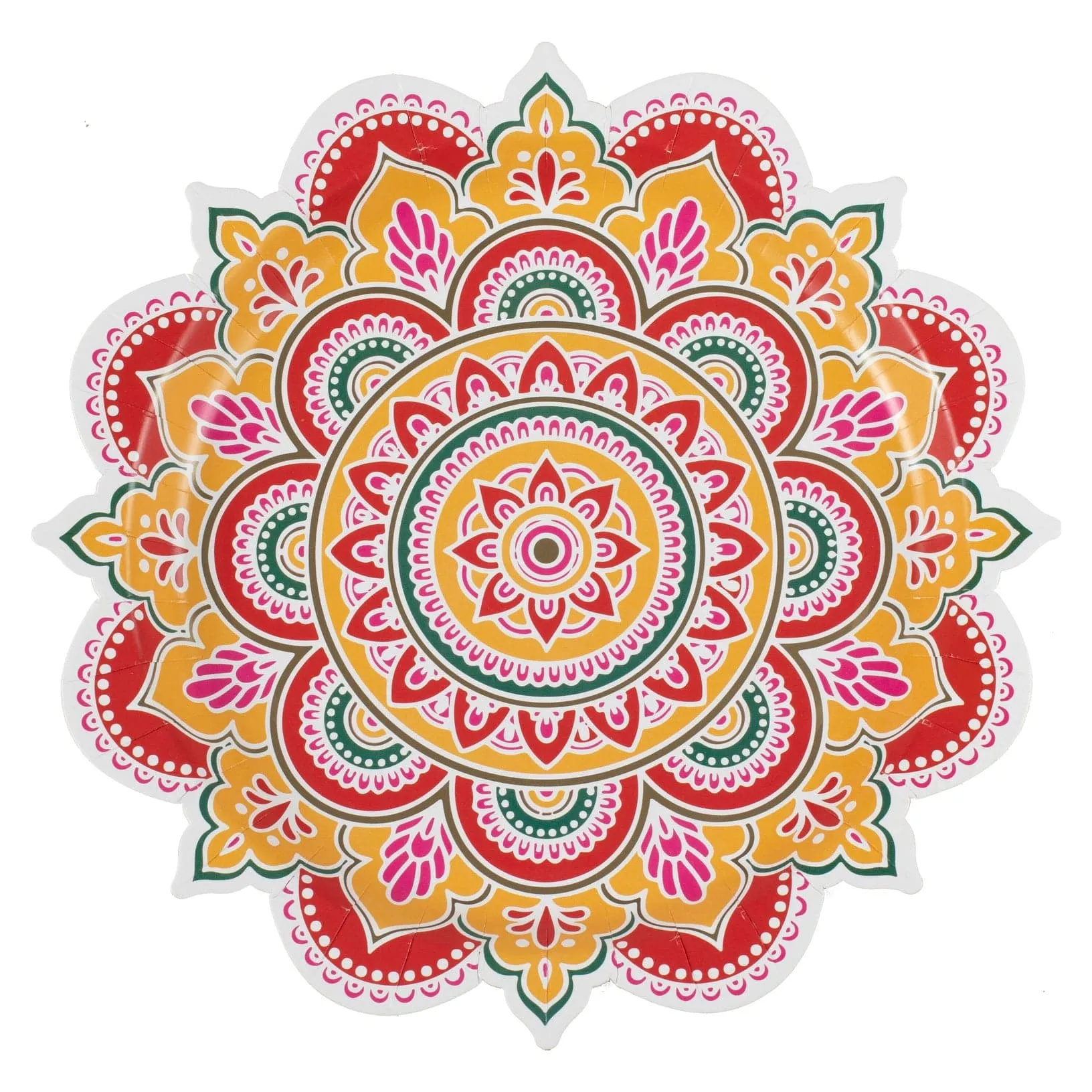 Multicoloured Paper Diwali Plates x 8
