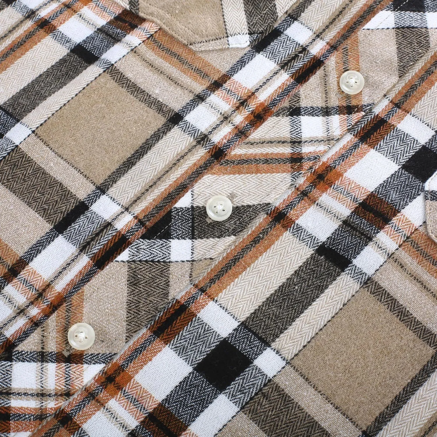 PJ PAUL JONES Mens Flannel Plaid Shirt Casual Long Sleeve Button Down Shirts with Pockets