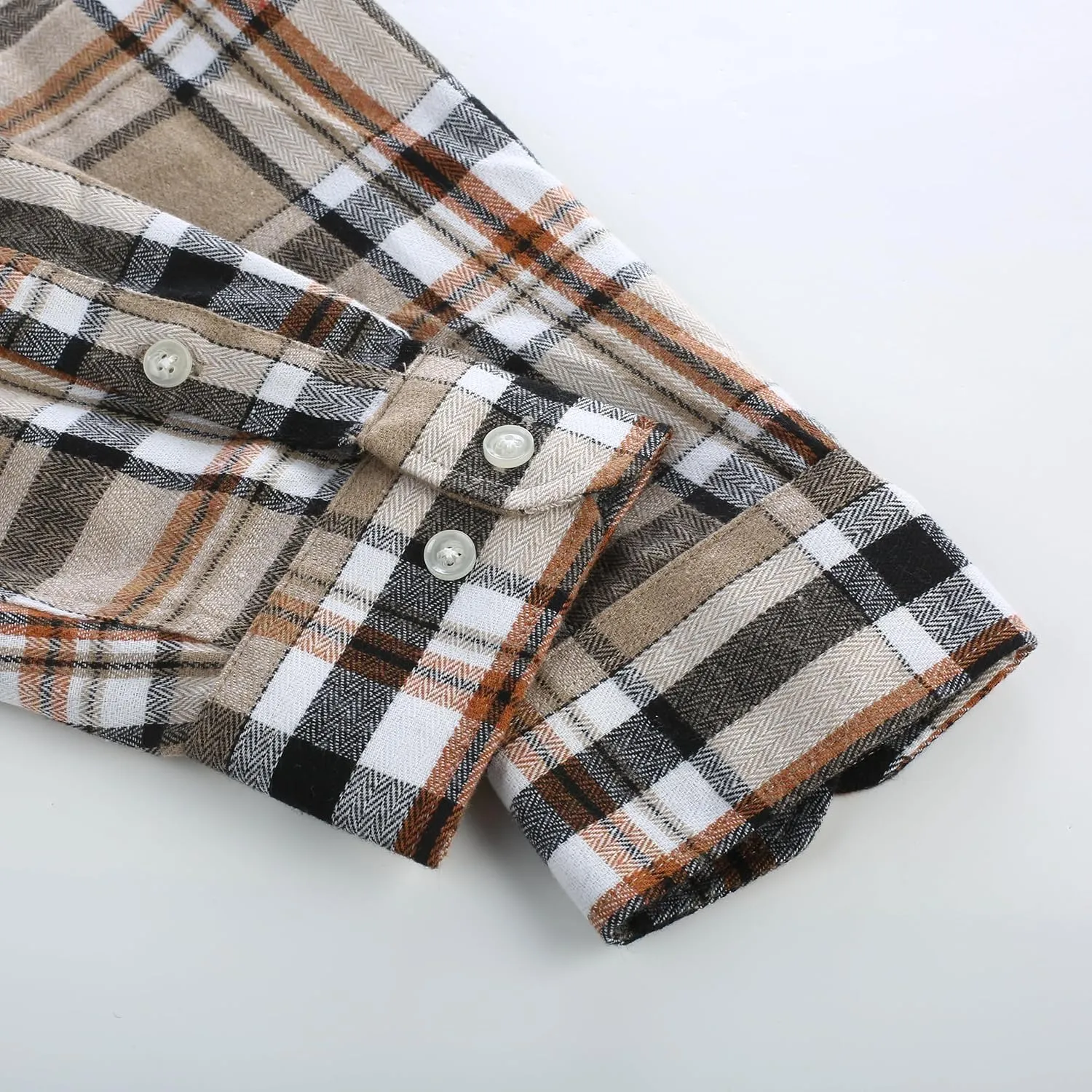 PJ PAUL JONES Mens Flannel Plaid Shirt Casual Long Sleeve Button Down Shirts with Pockets