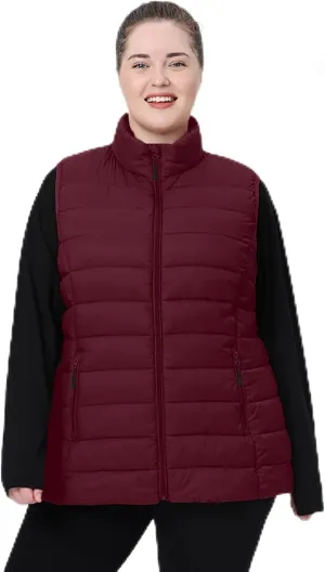 Plus Size Women's Packable Puffer Vest 1X-6X Water-Resistant Quilted Puffy Vest (Exclusively for Plus Size)