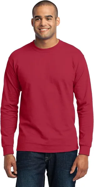 Port & Company Men's Tall Long Sleeve 50/50 Cotton/Poly T Shirt