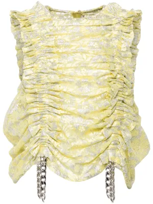 Printed Ruffles Vest