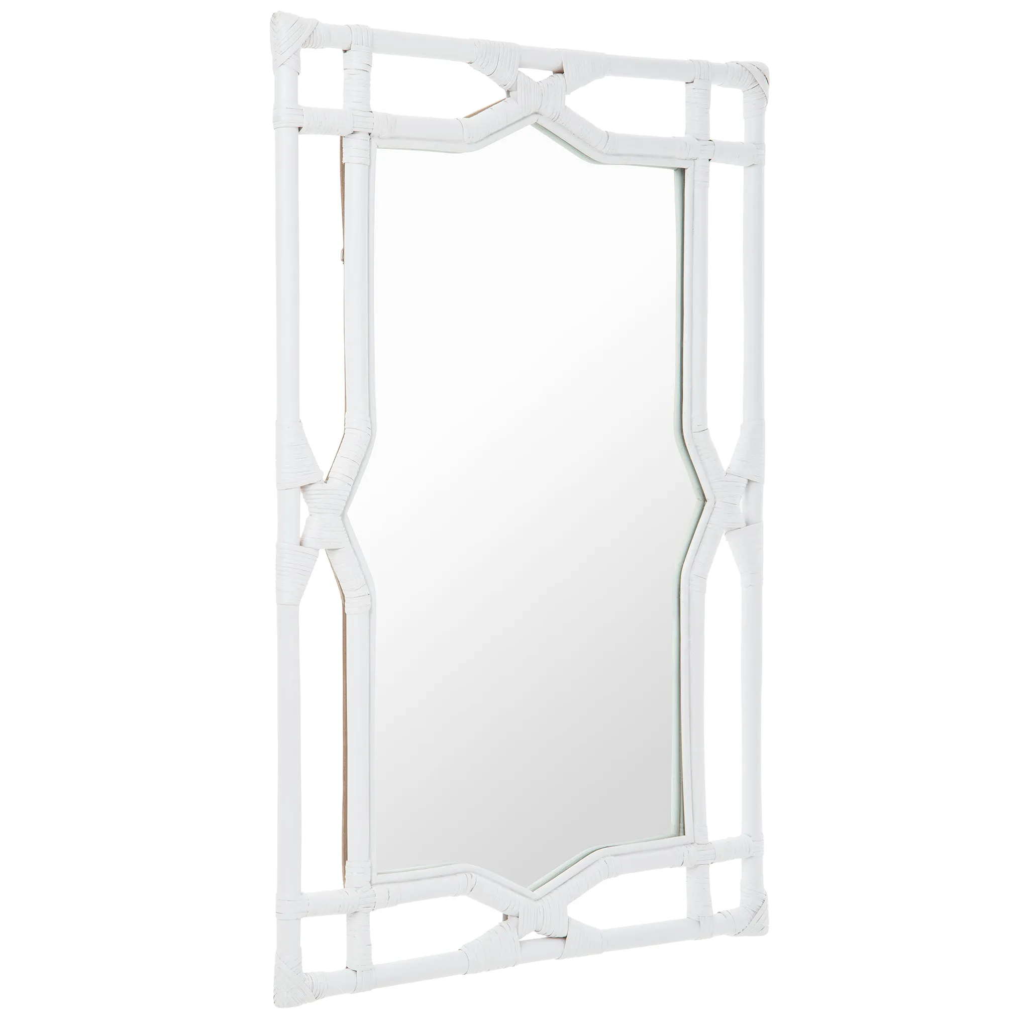Rectangular Rattan Decorative Chippendale Wall Mirror
