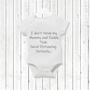 Social Distancing Baby Announcement  Baby Vest