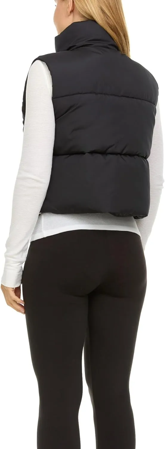 Steve Madden Cropped Puffer Vest for Women - Sleeveless Womens Outerwear Vests